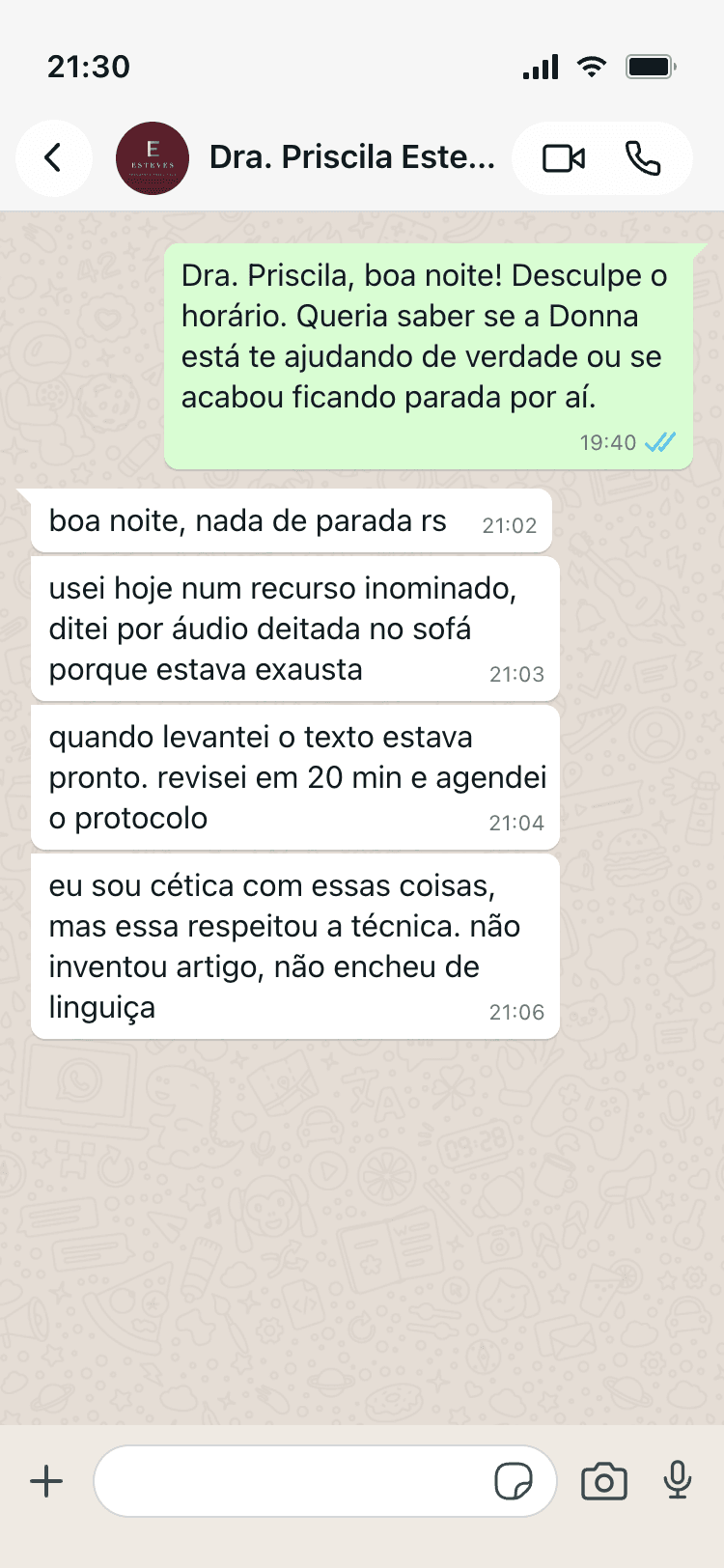 Conversa com a Dra. Priscila Esteves sobre ditar peças por áudio