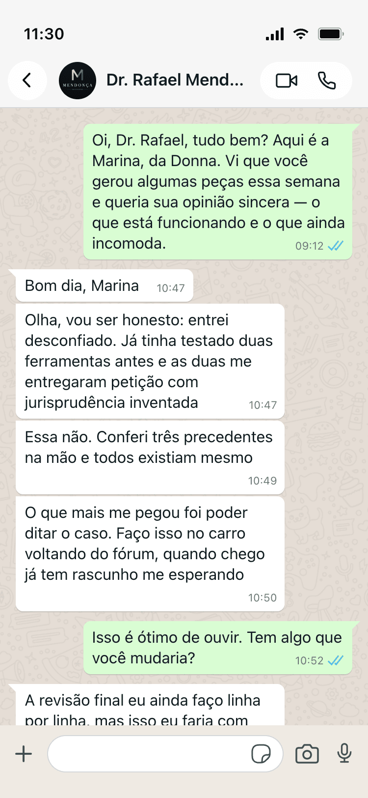 Conversa com o Dr. Rafael Mendonça sobre o uso da Donna na redação de peças
